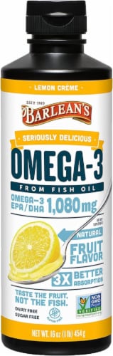 Barlean's Lemon Zest Omega Swirl Fish Oil Perspective: front