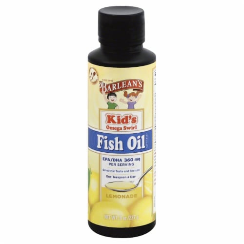 Barlean's Kids Omega Swirl Lemonade Fish Oil Perspective: front