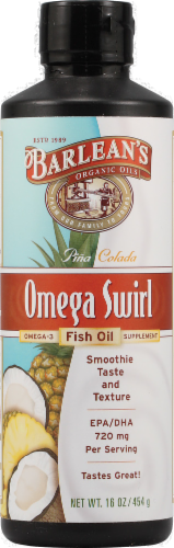 Barlean's Pina Colada Omega Swirl Fish Oil Perspective: front