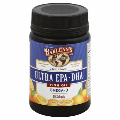 Barlean's Fresh Catch Orange Flavor Omega-3  Fish Oil Perspective: front