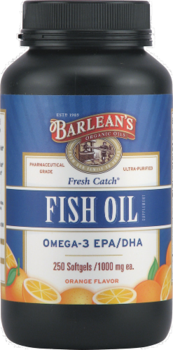Barlean's Fresh Catch Omega-3 Fish Oil Softgels Perspective: front