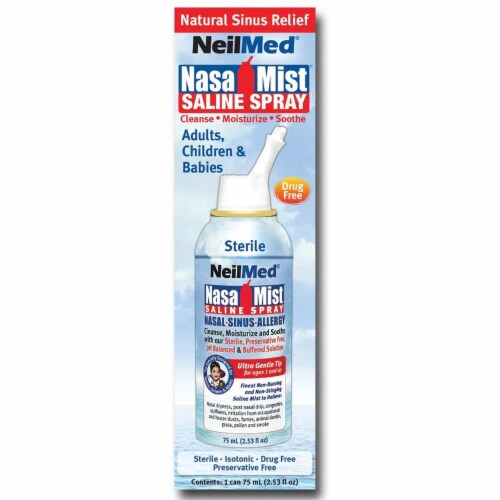 NeilMed NasaMist Saline Spray - 75 ml, 2.5 oz Perspective: front