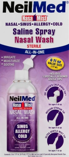 NeilMed NasaMist® Saline Spray with Nozzle Tips Perspective: front