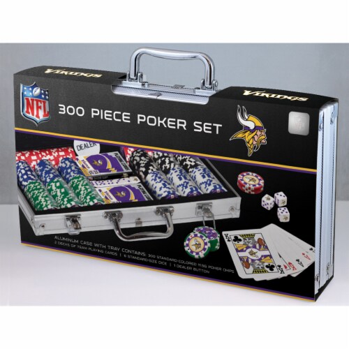 MasterPieces Casino - NFL Minnesota Vikings - 300 High Quality Poker Chip Set with, 1 unit - Kroger