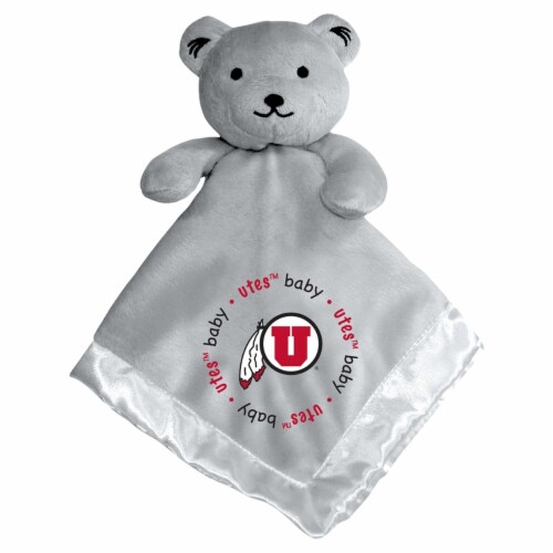 BabyFanatic Gray Security Bear - NCAA Utah Utes - Officially Licensed Snuggle Buddy Perspective: front
