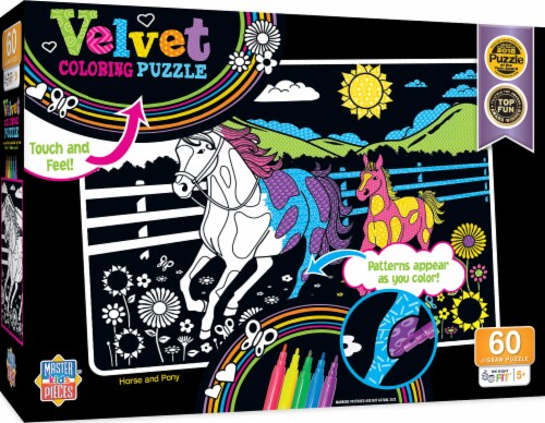 MasterPieces® Horse and Pony Velvet Coloring Kids Puzzle Perspective: front