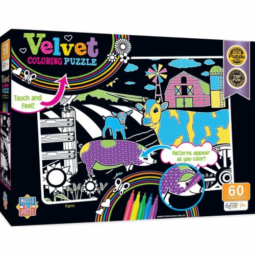 MasterPieces® Farm Velvet Coloring Puzzle Perspective: front