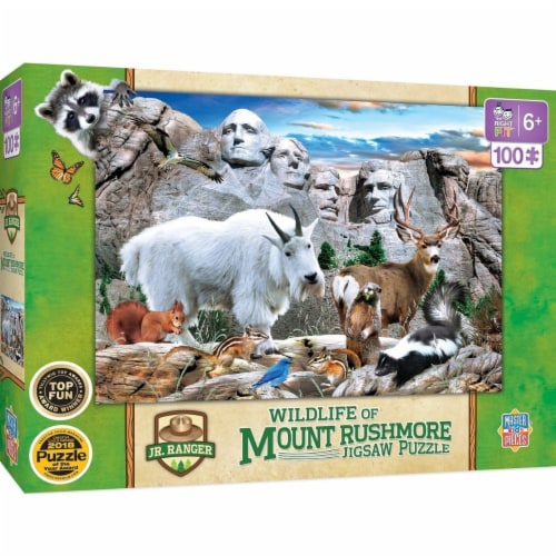 Wildlife of Mount Rushmore 100 Piece Jigsaw Puzzle Perspective: front