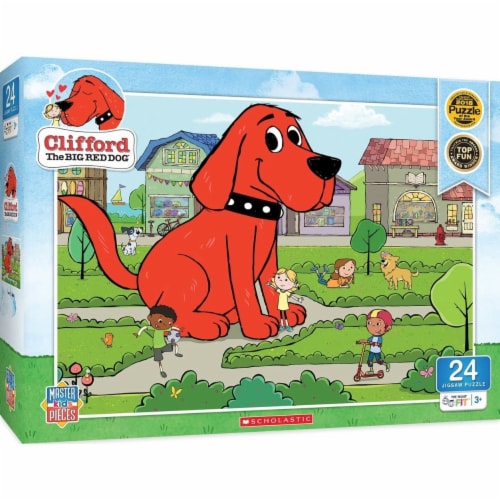 Clifford the Big Red Dog Town Square 24 Piece Jigsaw Puzzle Perspective: front