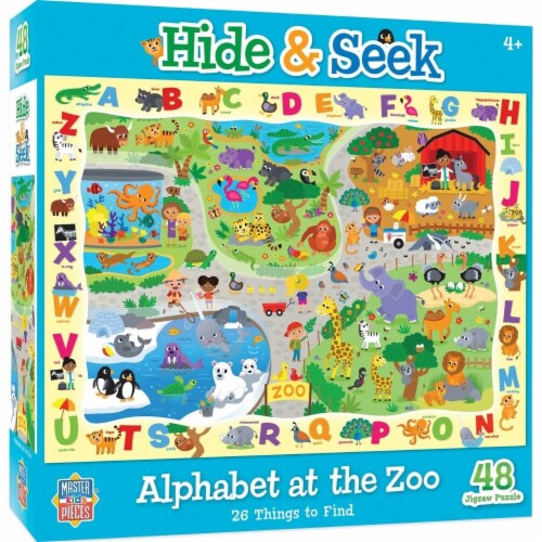 Masterpieces Hide & Seek Alphabet At The Zoo 48 Piece Puzzle Ages 4 ...