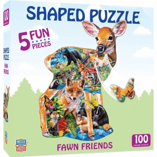 Masterpieces Fawn Friends - 100 Piece Shaped Jigsaw Puzzle, 1 unit ...
