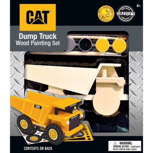 MasterPieces Caterpillar Dump Truck Wood Painting Set Perspective: front
