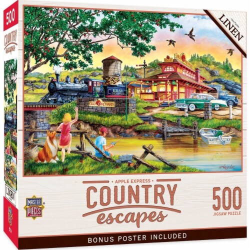 Masterpieces Country Escapes Apple Express 500 Piece Puzzle 21X15 Recycled Material Perspective: front
