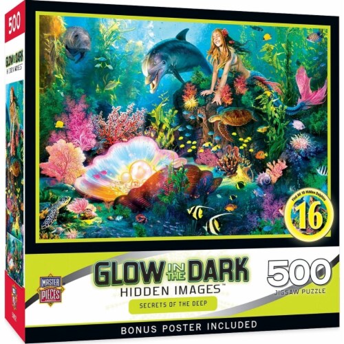 MasterPieces® Glow in the Dark Hidden Images™ Secrets of the Deep Jigsaw Puzzle Perspective: front
