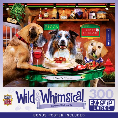 MasterPieces® Wild & Whimsical™EZ Grip ™ Benny's Ristorante Puzzle Perspective: front