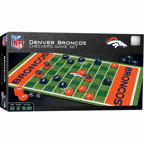 NFL® Denver Broncos Checkers Board Game Perspective: front