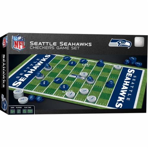 NFL Seattle Seahawks Checkers Board Game Perspective: front