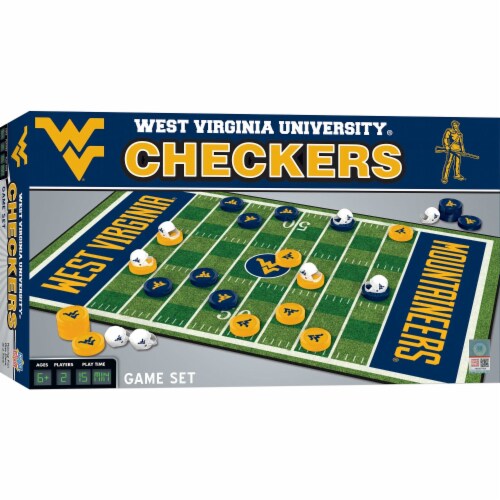 NCAA West Virginia University® Checkers Board Game Perspective: front