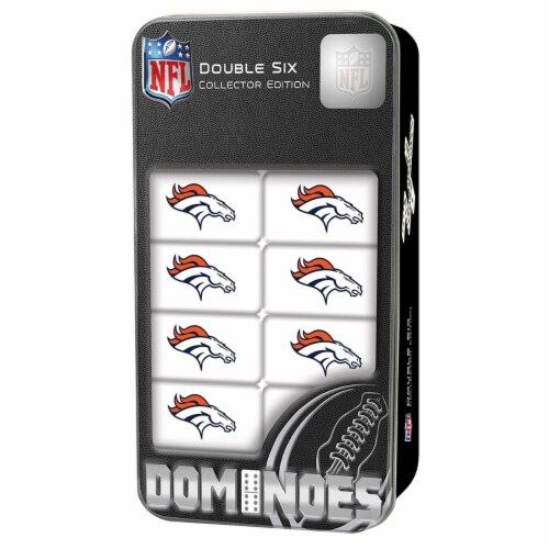 MasterPieces NFL Denver Broncos Double-Six Dominoes Perspective: front