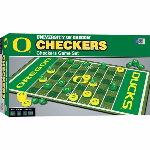 MasterPieces NCAA Univeristy of Oregon® Checkers Game Set Perspective: front