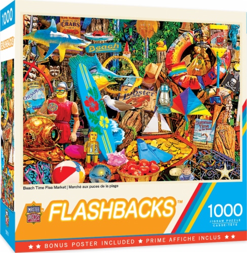 MasterPieces® Flashbacks™ Beach Time Flea Market Jigsaw Puzzle Perspective: front