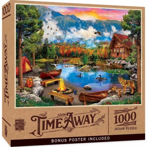 Masterpieces 1000 Piece Sunset Canoe Jigsaw Puzzle Craft Paper Box 19. ...