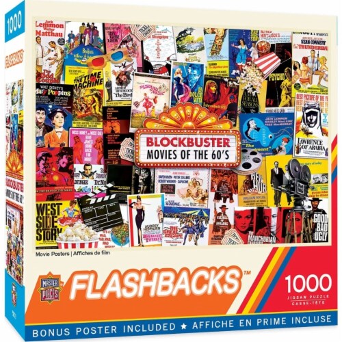 MasterPieces® Flashbacks™ Blockbuster Movies of the 60's Jigsaw Puzzle Perspective: front