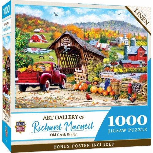 Masterpieces Art Gallery - Old Creek Bridge 1000 Piece Jigsaw Puzzle Perspective: front