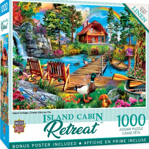 MasterPieces 1000 Piece Jigsaw Puzzle - Island Cottage - 19.25 x26.75 ...