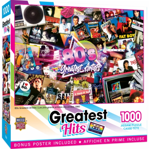 MasterPieces® Greatest Hits™ 80's Greatest Artists Jigsaw Puzzle Perspective: front