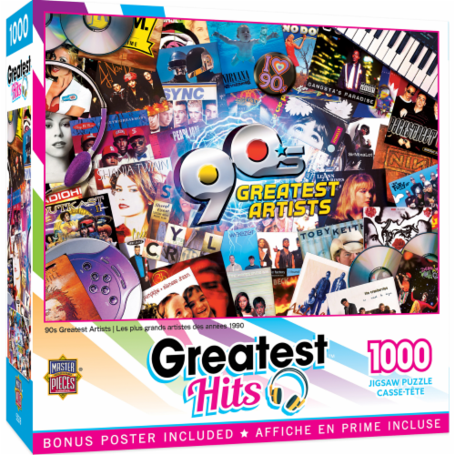 MasterPieces® Greatest Hits™ 90s Greatest Artists Jigsaw Puzzle Perspective: front