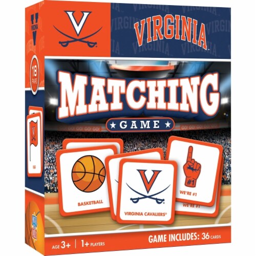 MasterPieces Sports Games - Virginia Cavaliers NCAA Matching Game - Game for Kids and Family Perspective: front