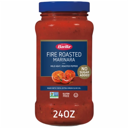 Barilla Fire Roasted Marinara Pasta Sauce with No Added Sugar and Gluten Free Perspective: front