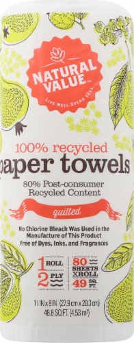 Nautral Value 100% Recycled Paper Towels Perspective: front