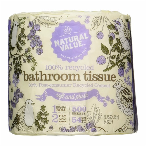 Natural Value 100% Recycled Bath Tissue Perspective: front