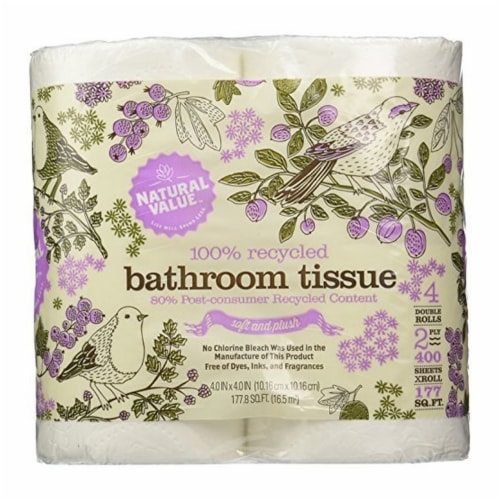 Natural Value 100% Recycled Bath Tissue Perspective: front