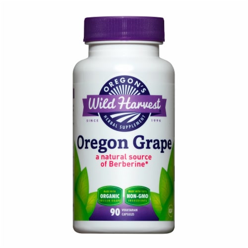 Oregon's Wild Harvest Oregon Grape Vegetarian Capsules Perspective: front