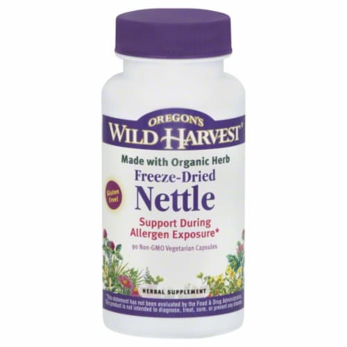 Oregon's Wild Harvest Freeze-Dried Nettle Vegetarian Capsules Perspective: front