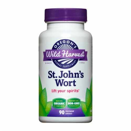 Oregons Wild Harvest St Johns Wort Capsules Perspective: front