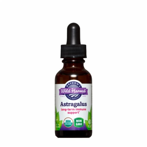 Oregons Wild Harvest Organic Astragalus Extract Herbal Supplement Perspective: front