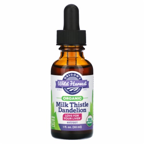 Oregon's Wild Harvest® Milk Thistle Dandelion Extract Perspective: front