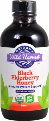 Oregon's Wild Harvest Black Elderberry Honey Alcohol Free Extract Perspective: front