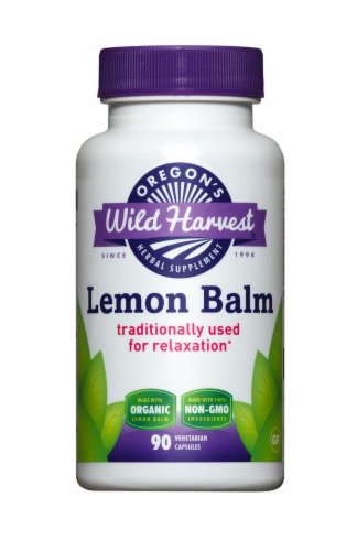 Oregon's Wild Harvest Lemon Balm Vegetarian Capsules Perspective: front