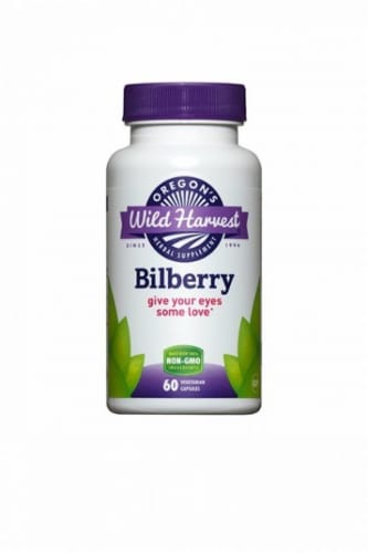 Oregon's Wild Harvest Bilberry Vegetarian Capsules Perspective: front