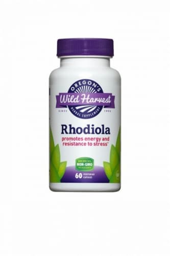 Oregon's Wild Harvest Rhodiola Supplement Capsules Perspective: front