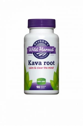 Oregon's Wild Harvest Kava Root Capsules Perspective: front