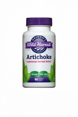 Oregon's Wild Harvest Organic Artichoke Herbal Supplement Vegetarian Capsules Perspective: front