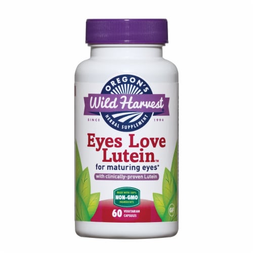 Oregon's Wild Harvest Eyes Love Lutein Herbal Supplement Vegetarian Capsules Perspective: front
