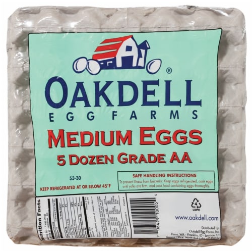 Oakdell Egg Farms Grade AA Medium Eggs Perspective: front