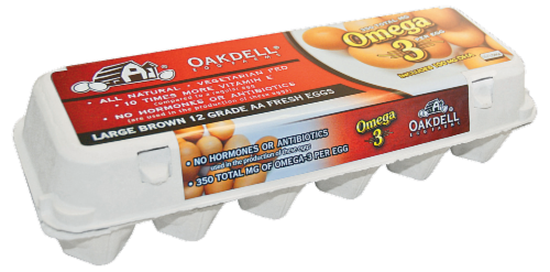 Oakdell Egg Farms Omega-3 Grade AA Large Brown Eggs Perspective: front